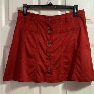 Zara Tarafaluc Button Suede Skirt